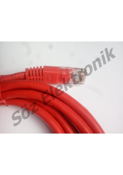 Cat6 - 3 Metre Kırmızı / 24 Awg / Kablo 1 Paket - 5'Li