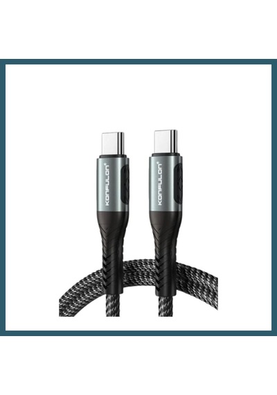 Bezos Konfulon Dc43 Type-c To Type-c 1m Örgü 60w Hızlı Şarj Kablo - Siyah Ob