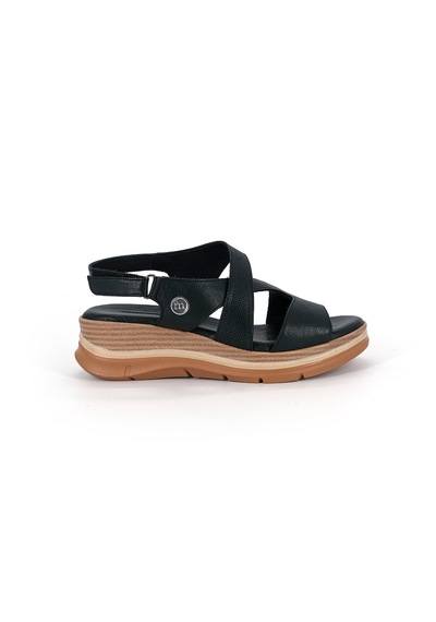 Mammamia D26ys-5380 Kadın Hakiki Deri Günlük Comfort Sandalet Siyah