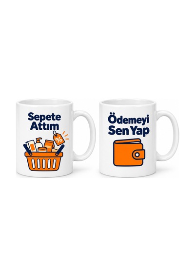 Storeşahin Sepete Attım / Ödemeyi Sen Yap 2'li Porselen Kupa Seti - Model 404 Shn0720 Çok Renkli