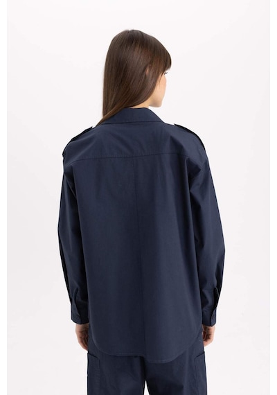 DeFacto Relax Fit Poplin Uzun Kollu Tesettür Gömlek Tunik C2145AX24SPNV243