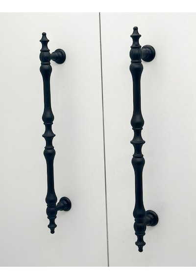 Şehzade Mat Siyah Mobilya Dolap Mutfak Çekmece Kulpu 96 Mm 9.6 Cm 2 Adet
