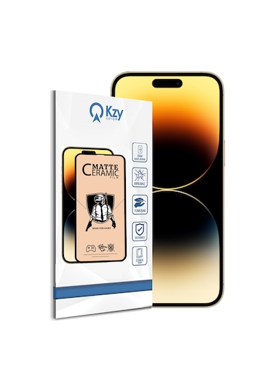 Apple Uyumlu   iPhone 14 Pro ile Tam Kaplayan Esnek Nano Mat Seramik Ekran Koruyucu