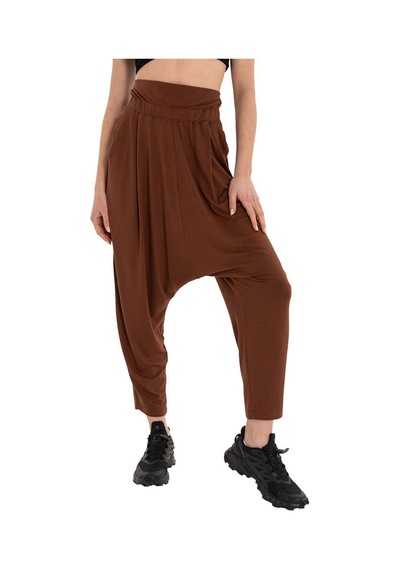 Inguz Beli Katlanabilir Yoga Şalvar Kahverengi