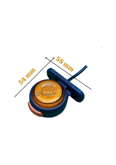 12v-24v Takoz Lambası Mini Sarı-kırmızı 58 54 Mm
