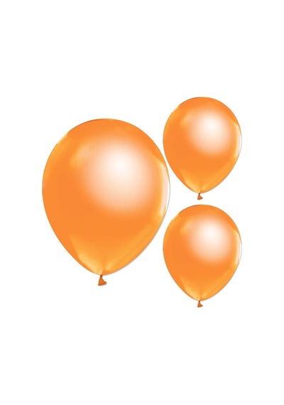 Metalik Parlak Balon. 10 Adet - Turuncu