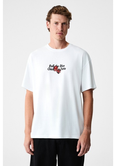 Grımelange Dados Erkek Göğüs Ve Sırt Baskılı %100 Organik Pamuklu Bisiklet Yakalı Beyaz T-shirt Beyaz Grımelange Dados Erkek Göğüs Ve Sırt Baskılı %100 Organik Pamuklu Bisiklet Yakalı Beyaz T-shirt Beyaz
