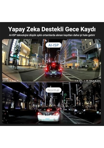 D11 2 Kameralı Ön/arka 4k+1080p Sony Starvıs Sensörlü Yapay Zeka Destekli Wi-fi Gps'li Araç Kamerası