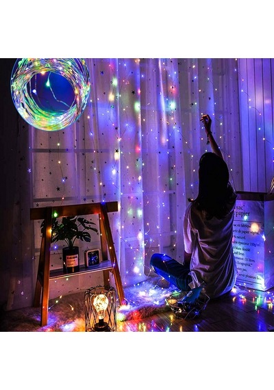 RGB RENKLİ SALKIM LED IŞIK RENKLİ LED IŞIK USB +KUMANDALI RENKLİ İNCE PERİ LEDLİ 3X2.5 METRE YILBAŞI IŞIKLARI DEKOR Çok Renkli