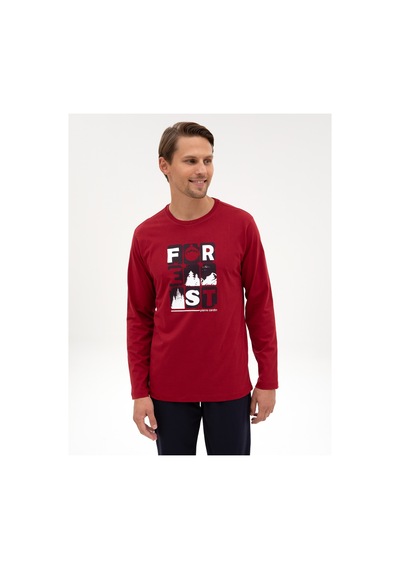 Pierre Cardin Erkek Bordo Pijama Takım 50322655-900 Bordo