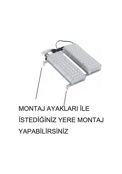 Kırmızı Mavi 96 Led Panjur İçi Polis Flash Led 48 X 2 Led