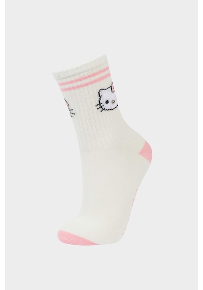 DeFacto Kız Çocuk Hello Kitty 3'lü Pamuklu Uzun Çorap F6704A8NSKR1