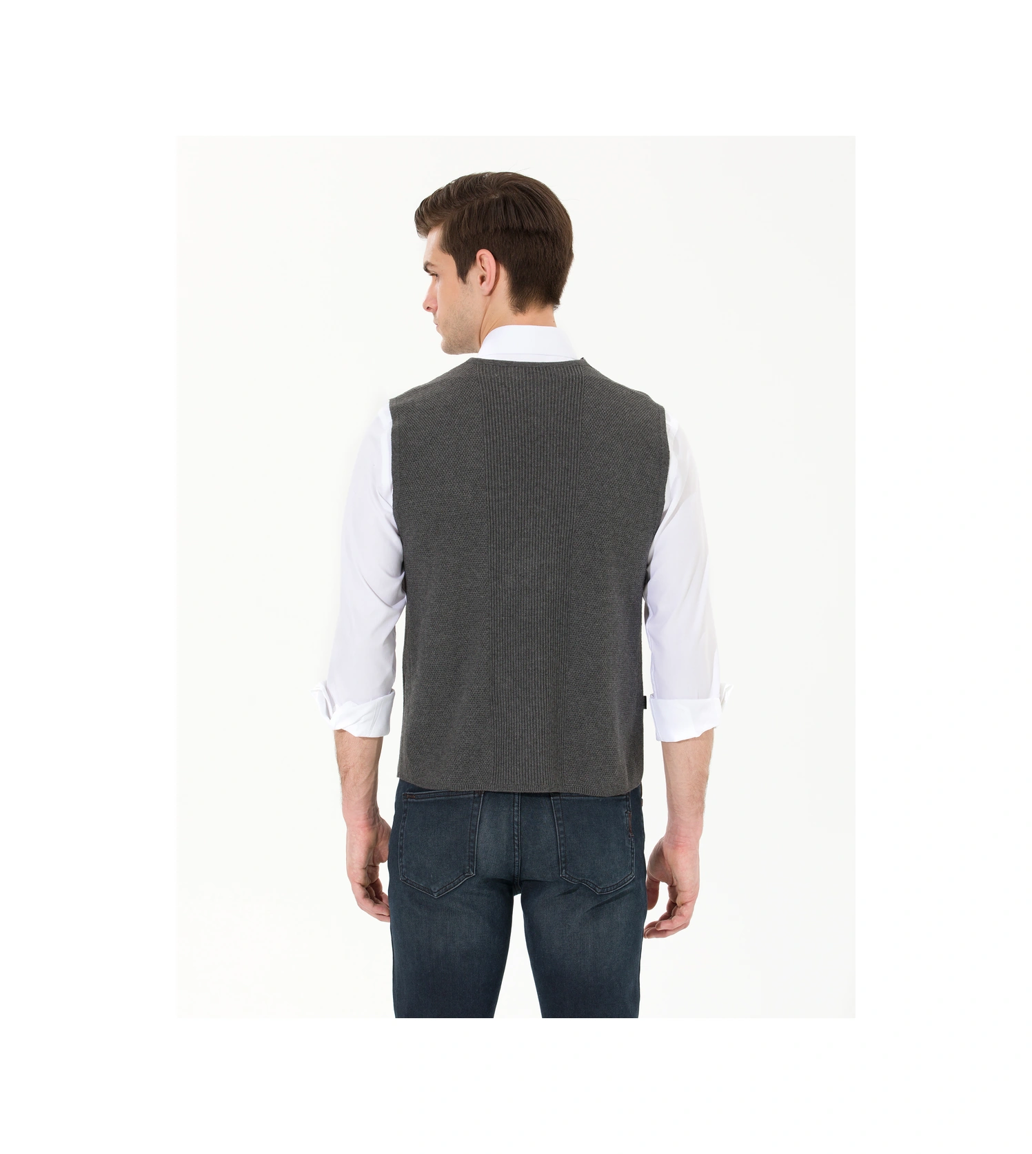 Pierre Cardin Erkek Gri Melanj Yelek Triko 50263176-vr086 Gri Melanj