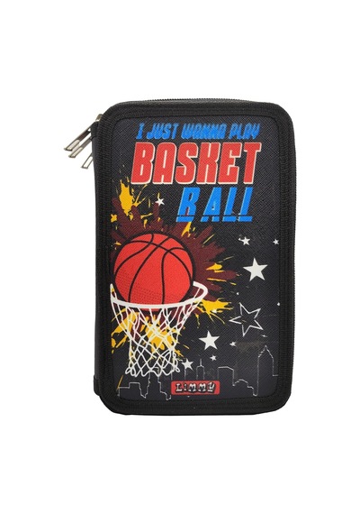 Xl Jumbo Model Basketbol Kalem Kutusu Organizer Kalemkutu 3 Bölmeli Kalemlik Siyah Genel