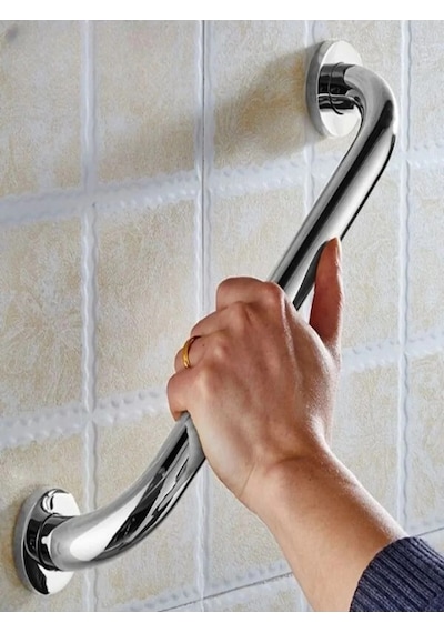 Yaşlı Ve Bedensel Engelli Tutunma Barı Paslanmaz Çelik 32 Mm Çap 40 Cm Gümüş