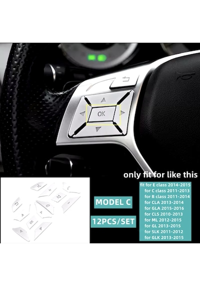Mercedes Sl Serisi Direksiyon Tuş Kaplaması Gümüş R231 2012-2015