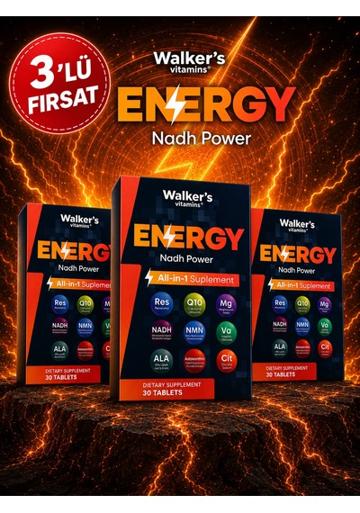 Energy Nadh Power 30 Tablet - 3 Lü Paket Nadh, Nmn, Q10 & Magnezyum