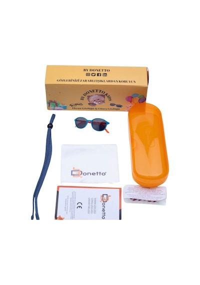 Yeni-unisex 1-5 Yaş %100 Uv Korumalı Polarize Turkuaz Turuncu Çocuk Güneş Gözlüğü Turkuaz - Turuncu