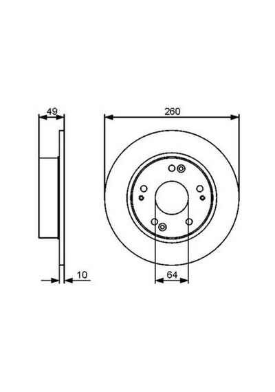 Honda Accord 2.0 2003-2008 Bosch Arka Disk 260mm 2 Adet
