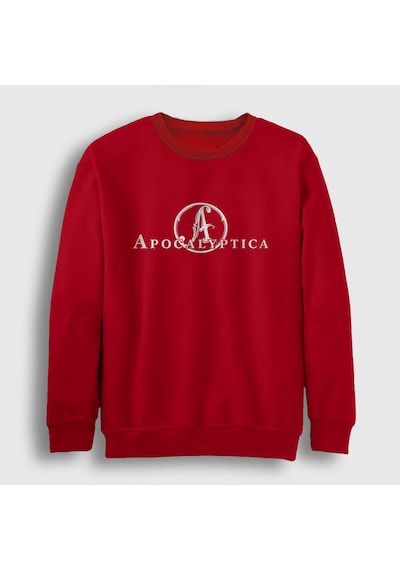 Presmono Unisex A Apocalyptica Sweatshirt Kırmızı