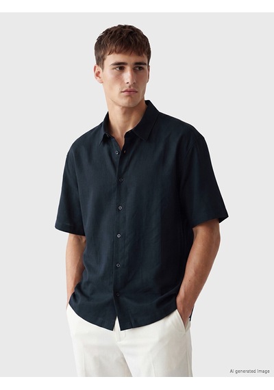 Lcw Vision Lacivert Regular Fit Armürlü Erkek Gömlek