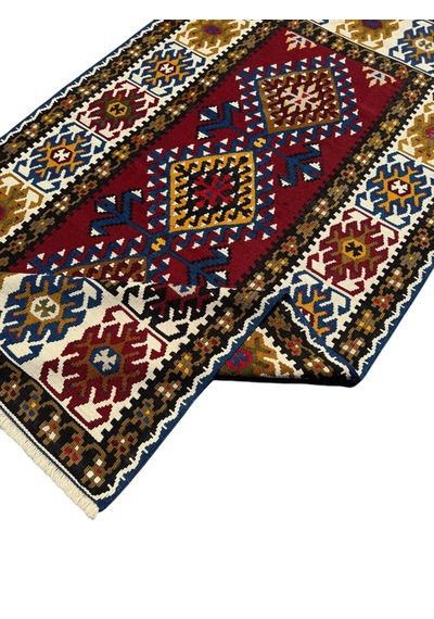 El Dokuma Sıfır Yahyalı Kilim 118x215 Kök Boya %100 Yün Kilim