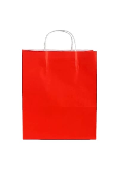 Kırmızı Kraft Çanta Orta Boy 25x12x31 Cm 25 Adet