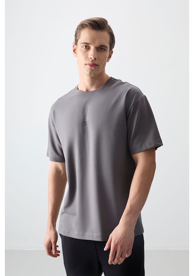 Air Jones Tommy Life Koyu Gri Pamuklu Kalın Yumuşak Dokulu Oversize Fit Baskılı Erkek T-shirt - 88373 Koyu Gri Air Jones Tommy Life Koyu Gri Pamuklu Kalın Yumuşak Dokulu Oversize Fit Baskılı Erkek T-shirt - 88373 Koyu Gri