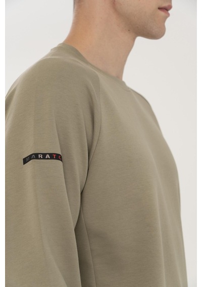 Maraton Regular Erkek Bisiklet Yaka Açık Haki- Sweatshirt Açık Haki-