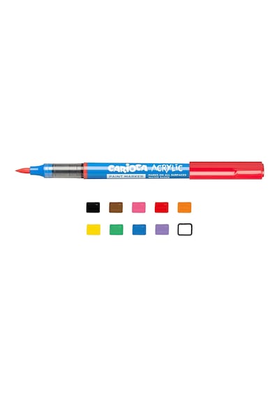 Carioca Akrilik Paint Marker Su Bazli Fırça Uçlu 10'lu Çok Renkli
