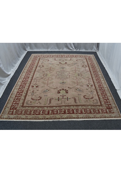 Zehra Abla Halı Vintage El Dokuma 6m2 Eskitme Pastel Kula İzmir Yün Salon Halısı 5715 Renkli