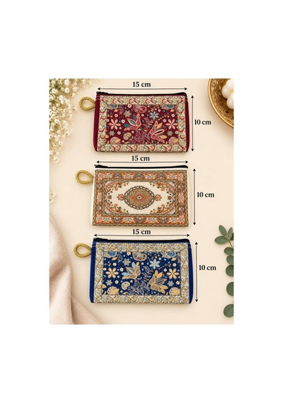 Badufa Home 3 Lü Mini Cüzdan-hediyelik-para Cüzdanı Bordo Bordo