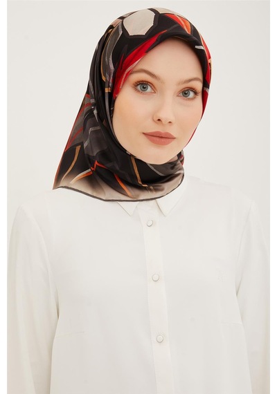 Armine Twill İpek Eşarp 23ya8962 07 Turuncu