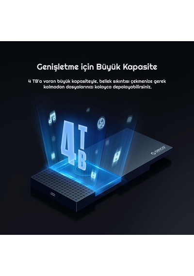 Orico USB 3.1 Type-C 2.5 inç Sata Harici Slim SSD HDD Harddisk Kutusu 2526C3