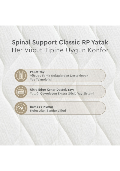 Yataş Bedding Spinal Support Classic Pocket Yaylı Ortopedik Yatak 160x200 cm
