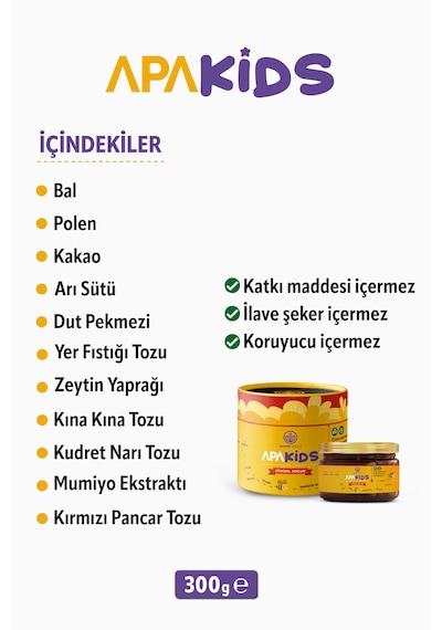 Apayrı Yaşam Çocuklara Özel Mumiyo Arı Sütü Polen Macun 300 G