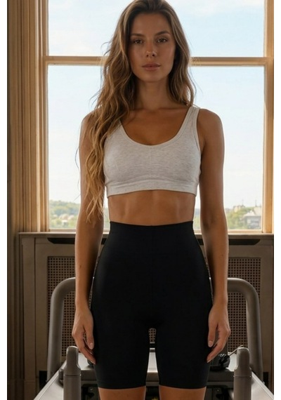Kadın Boxer Kolsuz Dokuma Siyah Korse
