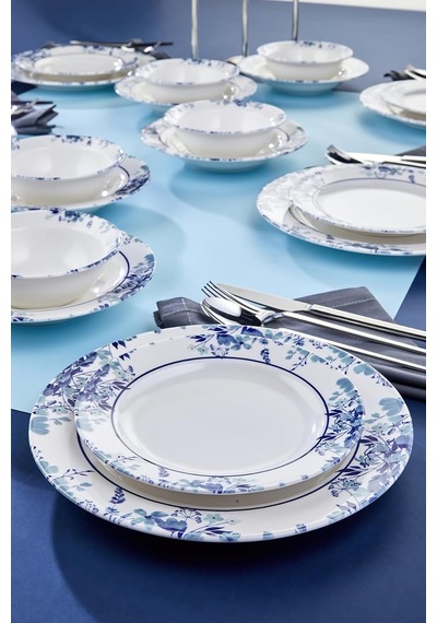 Bellune 24 Parça Porselen Yemek Takımı, Lacivert, Ckr4802 Diğer