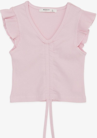 Breeze Kız Çocuk Crop Tişört Bağcıklı Fırfırlı 8-14 Yaş, Pembe-pembe Pembe