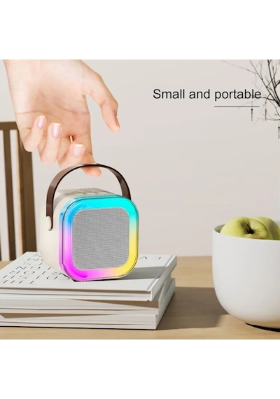 Mini Taşınabilir Bluetooth Karaoke Hoparlör Kablosuz Mikrofon Ses Bombası