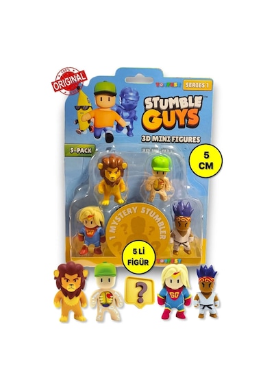 Stumble Guys Seri 1 - 3d Mini 1 İ Sürpriz Olan 5 Li Figür Seti - Super Gal Leonidas