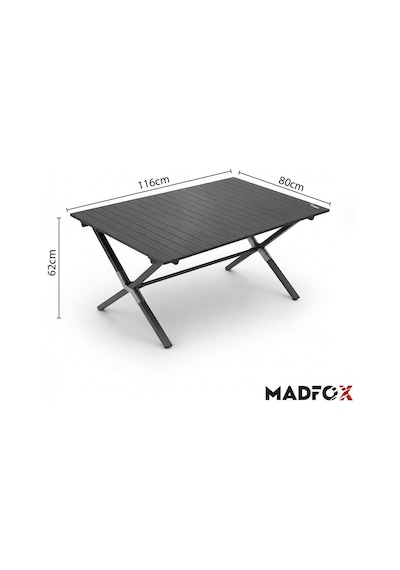 Madfox Foldex Katlanabilir Alüminyum Kamp Masası 6 Kişilik Gri