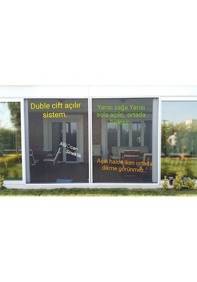 Pileli Sürgülü Katlanır Kapı Sineklik, Çift açılım