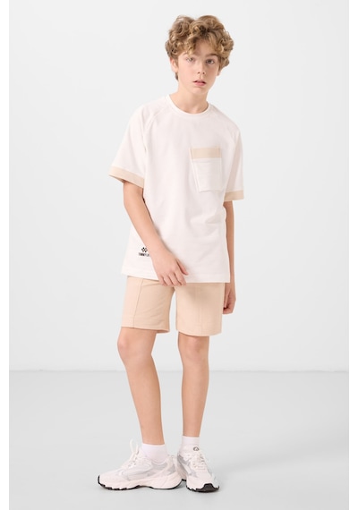 Tommylife Bej Pamuklu Yumuşak Dokulu Standart Fit Basic Erkek Çocuk Şort - 11289 Bej