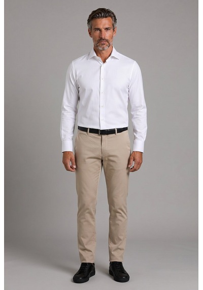 Bisse Beyaz Regular Fit Cepsiz Uzun Yaka Gömlek Gmkls252182 D01