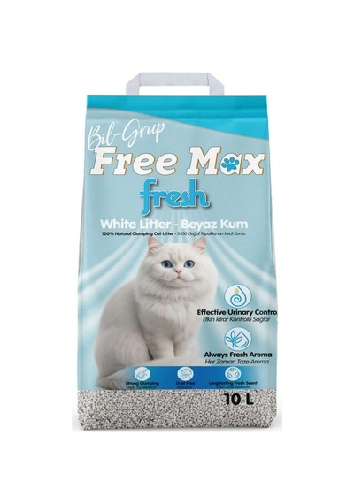 Free Max Fresh Kokulu Beyaz Bentonit Kedi Kumu 10lt