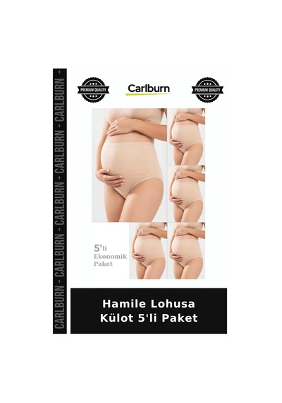 Carlburn Özel Üretim Hamile Lohusa Külot 5'li Paket Konfor Giyim Sonrası Ten