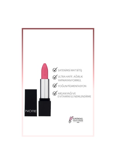 Note Cosmetique Mattever Lipstick Yarı Mat Saten Bitişli Ruj 15 Favorite Pink - Pembe