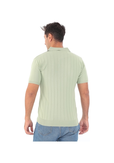 Monox Erkek Polo Yaka Fermuarlı Spor Yazlık Triko Tişort Yeşil