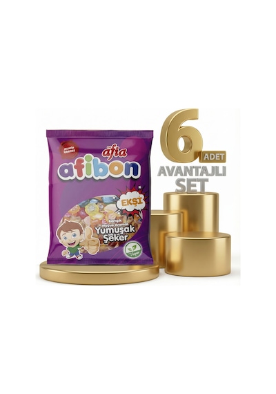 Afia Afibon Ekşi Karışık Meyveli Yumuşak Şeker 6x80 Gr